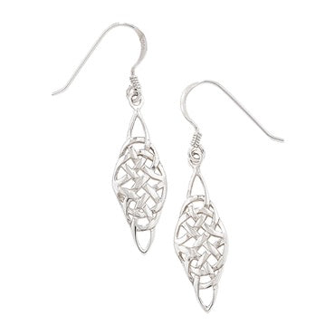 Silver Celtic Drop Earrings - John Ross Jewellers