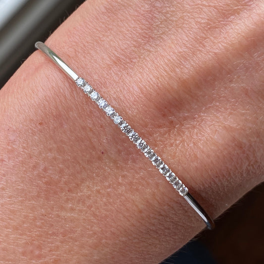 18ct White Gold Diamond Set Bangle - John Ross Jewellers