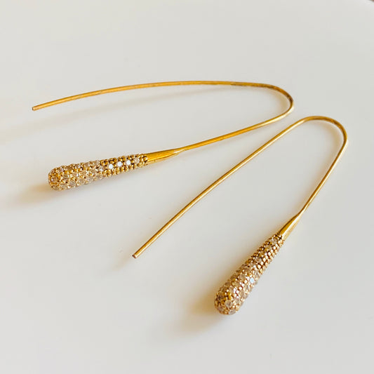 SUNSHINE CZ Baton Drop Earrings - John Ross Jewellers