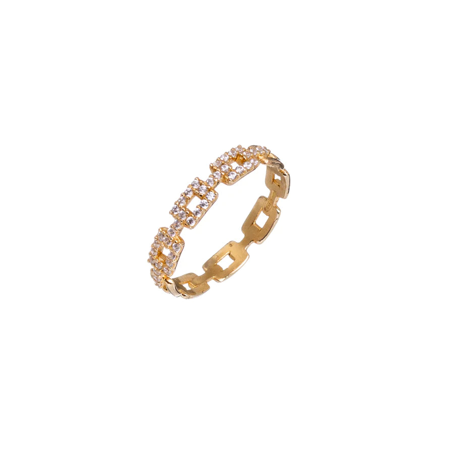 Sunshine CZ Chain Link Ring - John Ross Jewellers