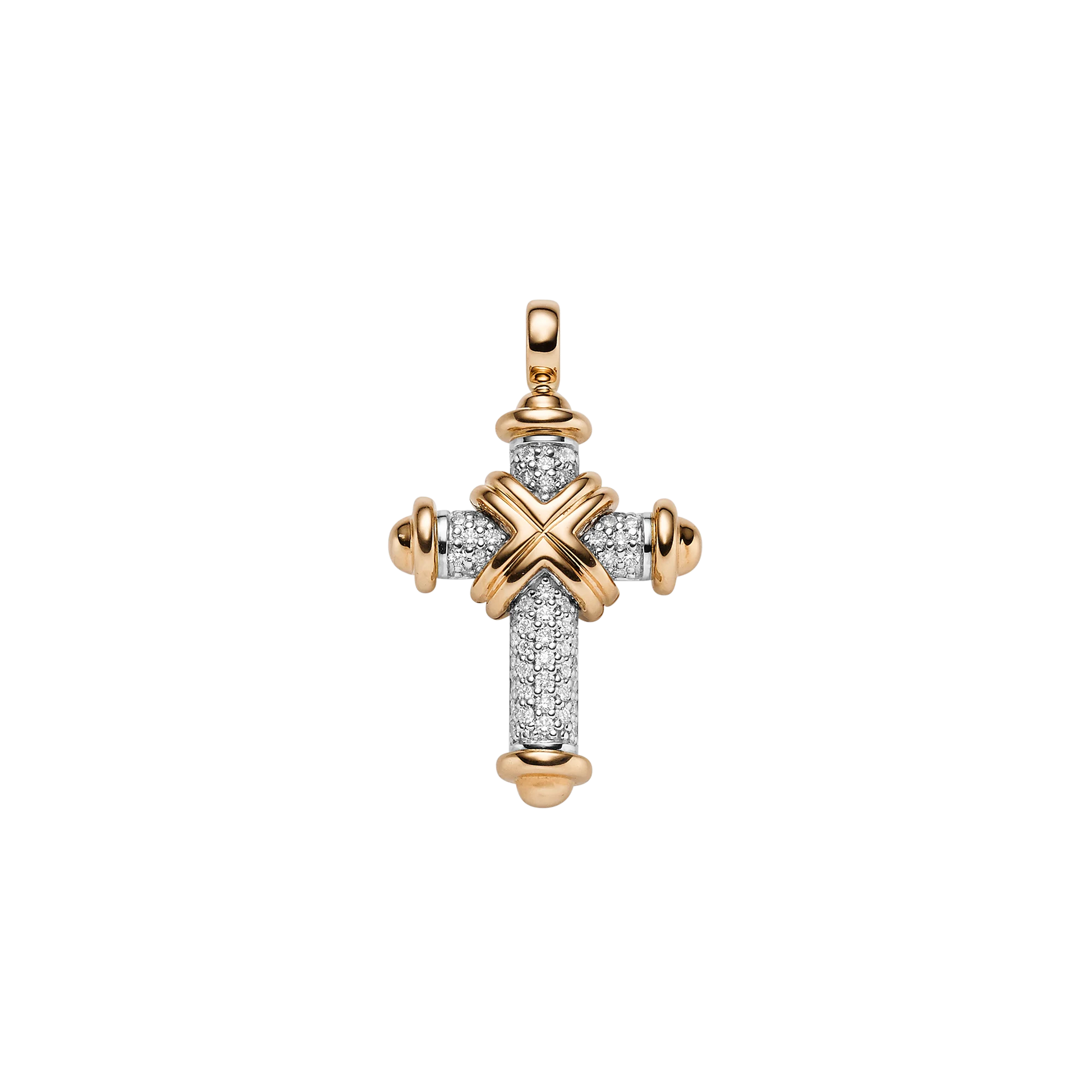 18ct Gold Leo Wittwer 0.45ct Diamond Cross - John Ross Jewellers