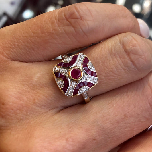 9ct Gold Ruby & Diamond Ring - John Ross Jewellers