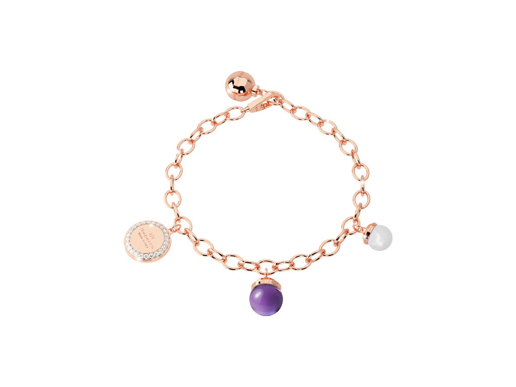 REBECCA Hollywood Bracelet With Purple & Pearl Hot Stones - John Ross Jewellers