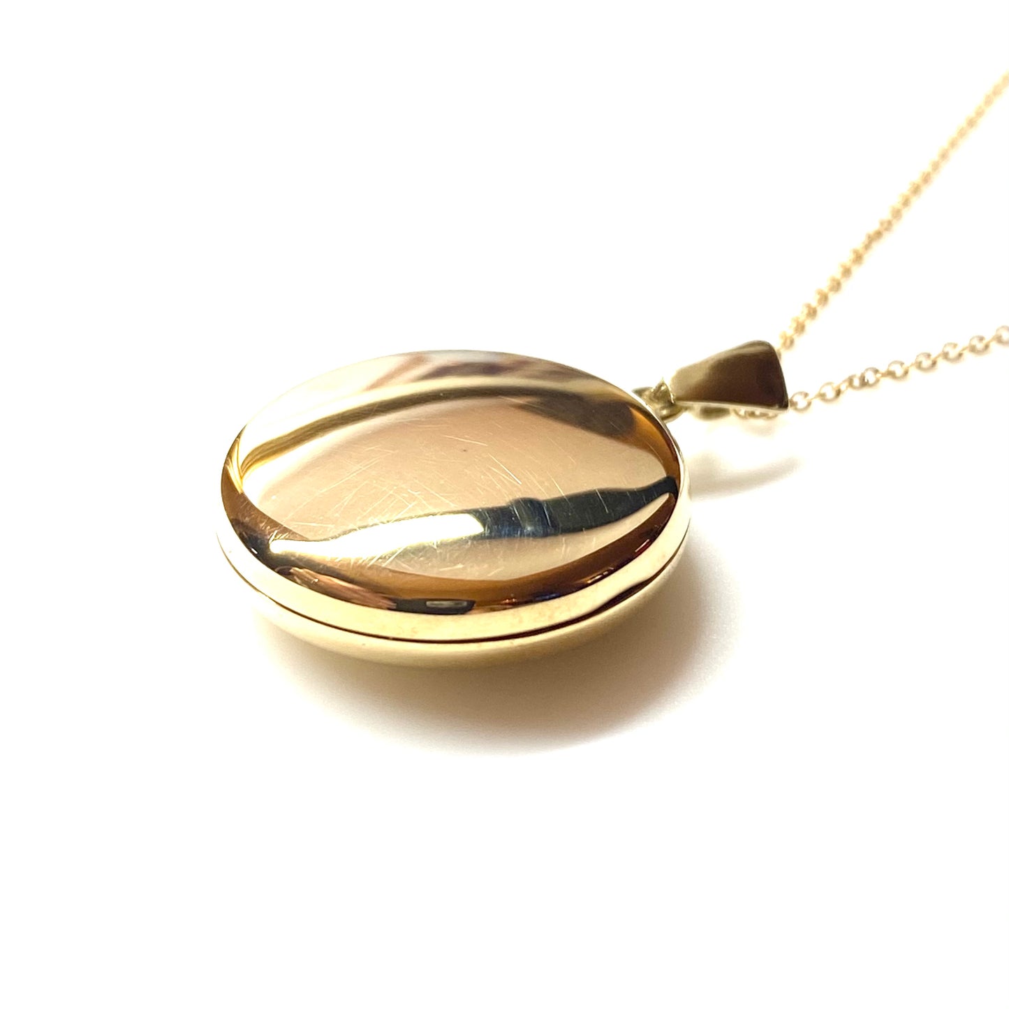 9ct Gold Round Polished Locket Necklace - John Ross Jewellers