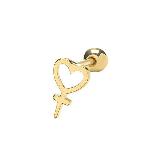Ear Candy 9ct Gold Love & Faith Cartilage Stud - John Ross Jewellers