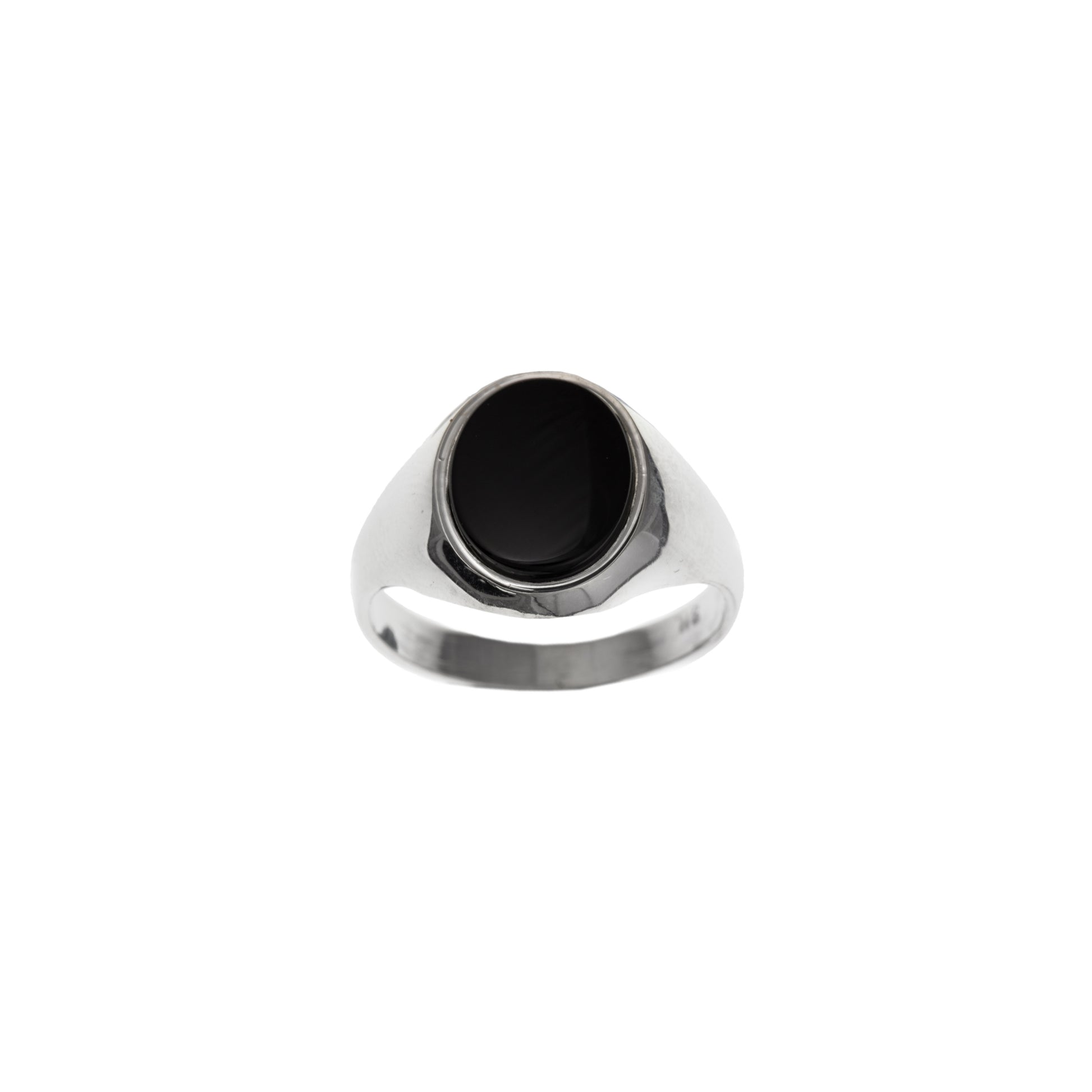 Silver Oval Onyx Ring - John Ross Jewellers