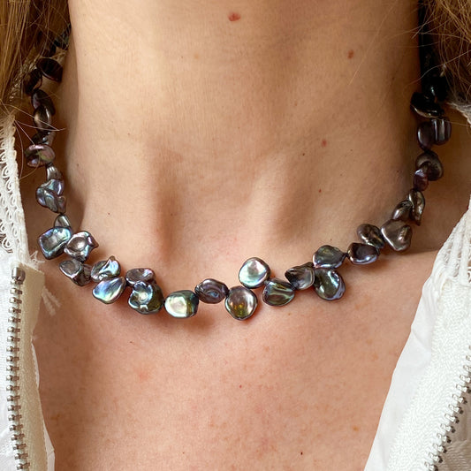 Black Keshi Freshwater Pearl Necklace - John Ross Jewellers
