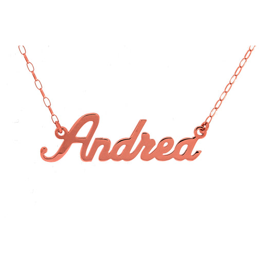9ct Rose Gold Name Plate Necklace - John Ross Jewellers