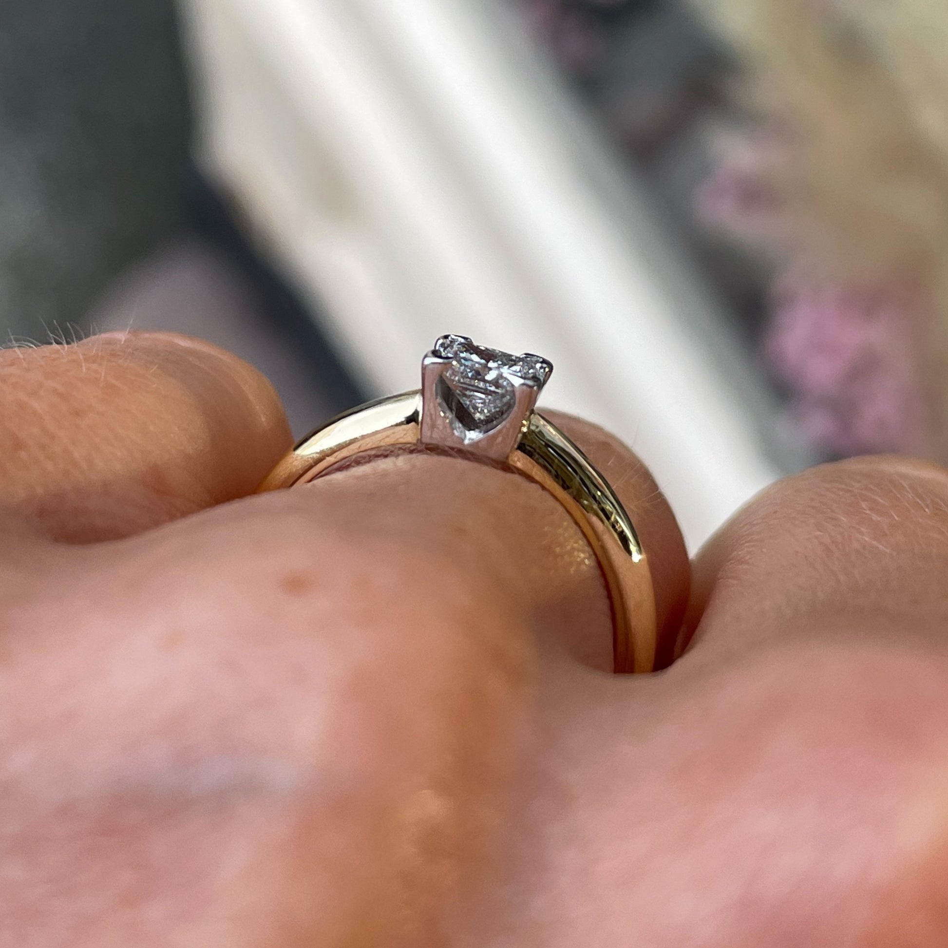 18ct Gold Princess Cut Diamond Solitaire Engagement Ring | 0.44ct - John Ross Jewellers