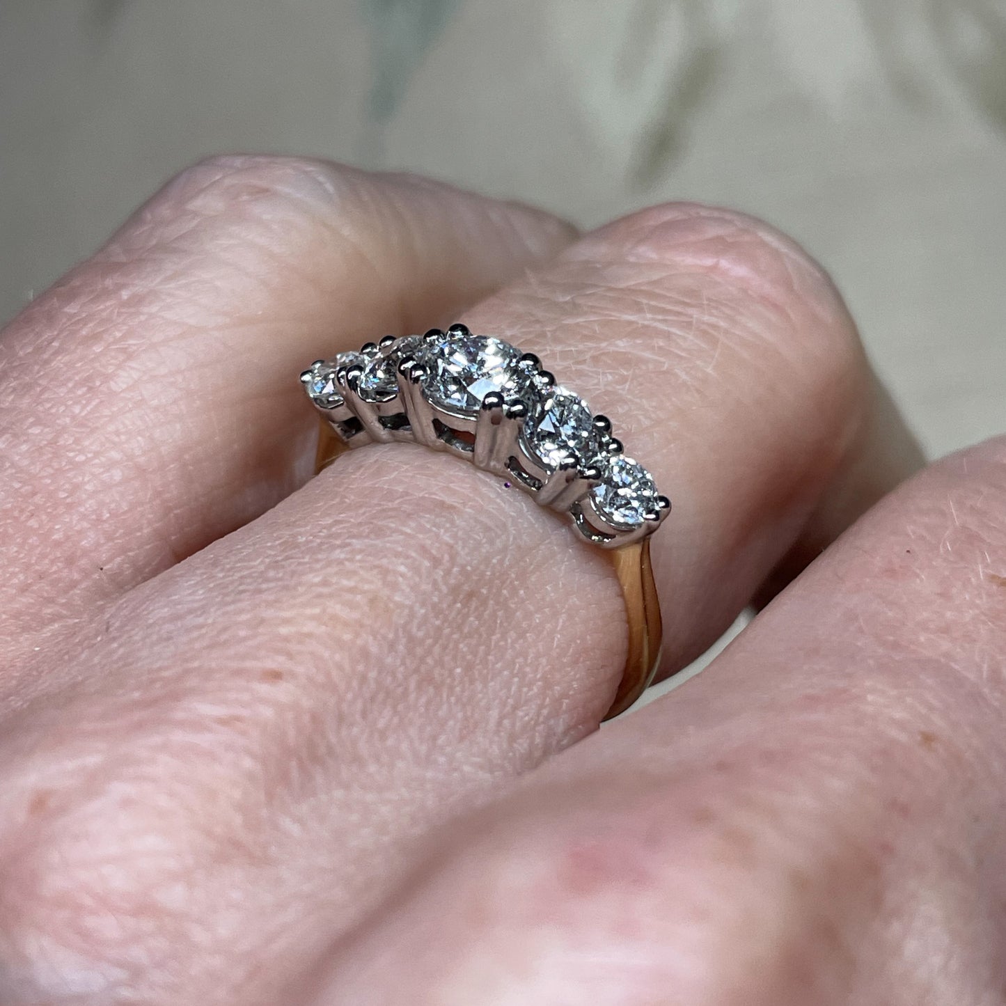 18ct Gold 1.37ct Five Stone Graduated Diamond Eternity Ring - John Ross Jewellers
