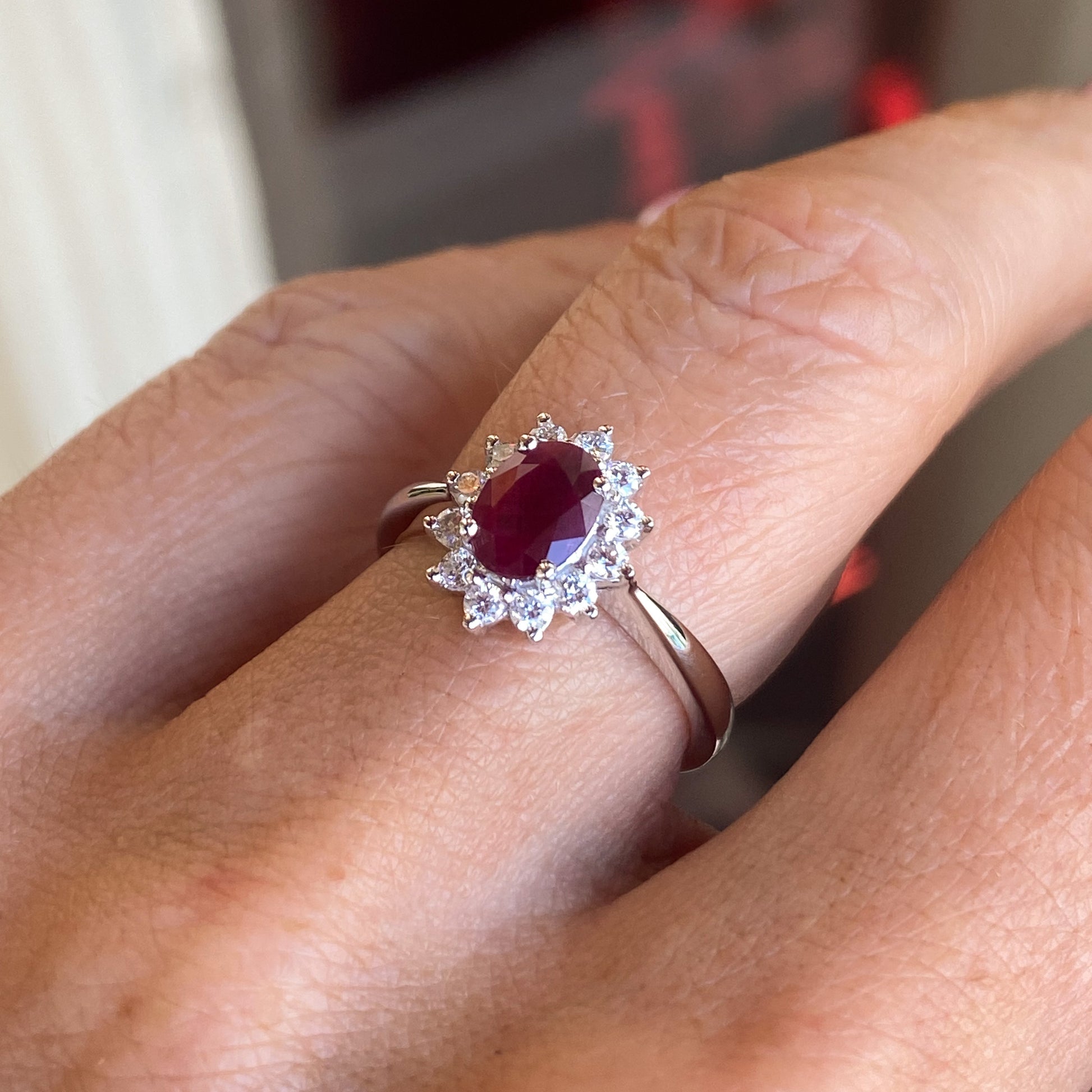 Platinum Ruby & Diamond Ring | 1.10ct - John Ross Jewellers
