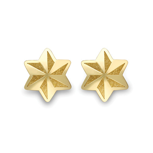 9ct Gold 3D Cutout Star Stud Earrings - John Ross Jewellers