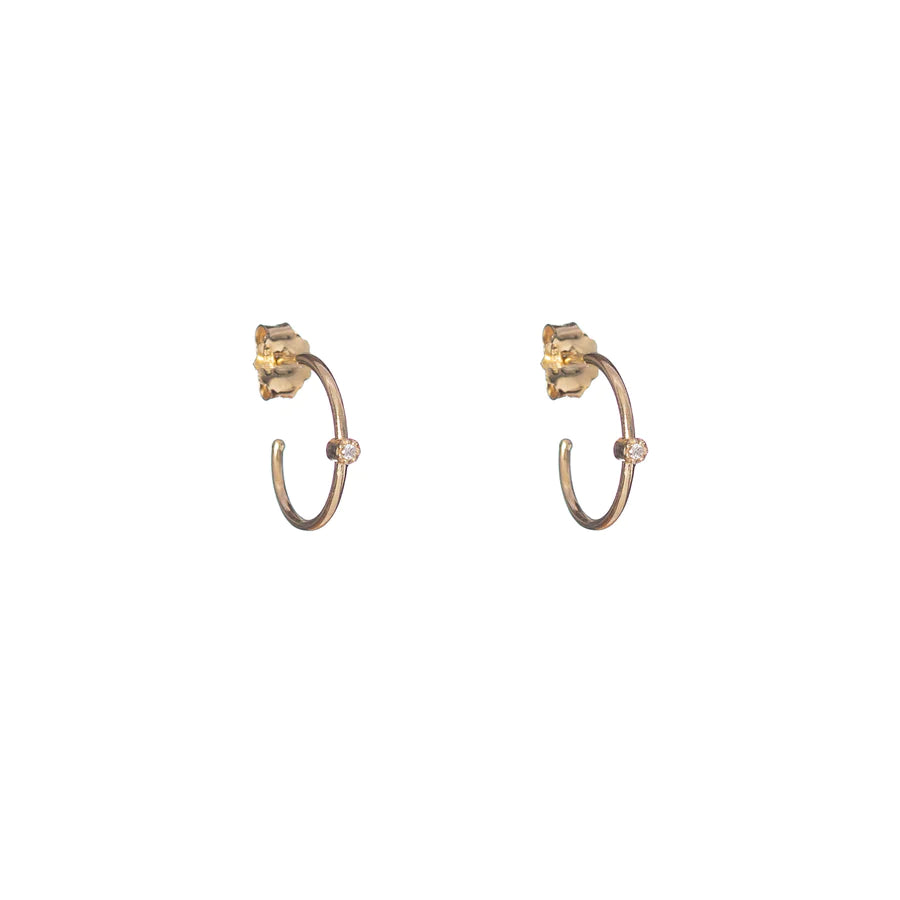 Sunshine Simple Claw Set CZ Hoop Earrings | 15mm - John Ross Jewellers
