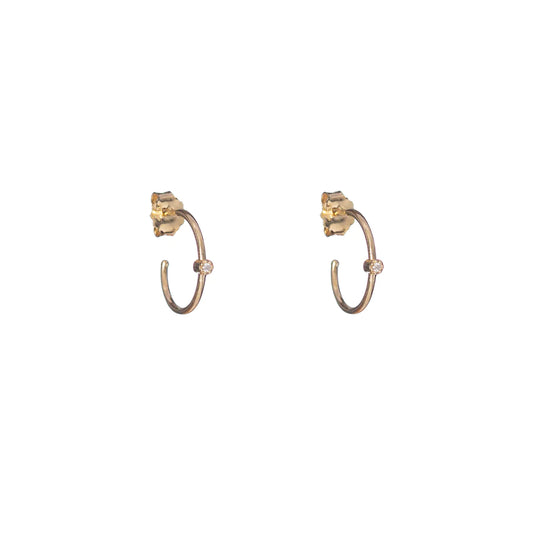 Sunshine Simple Claw Set CZ Hoop Earrings | 15mm - John Ross Jewellers