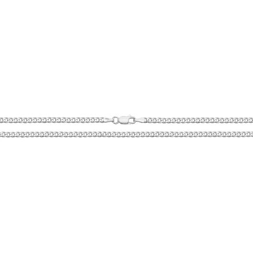 Silver Light Flat Diamond Cut Curb Chain