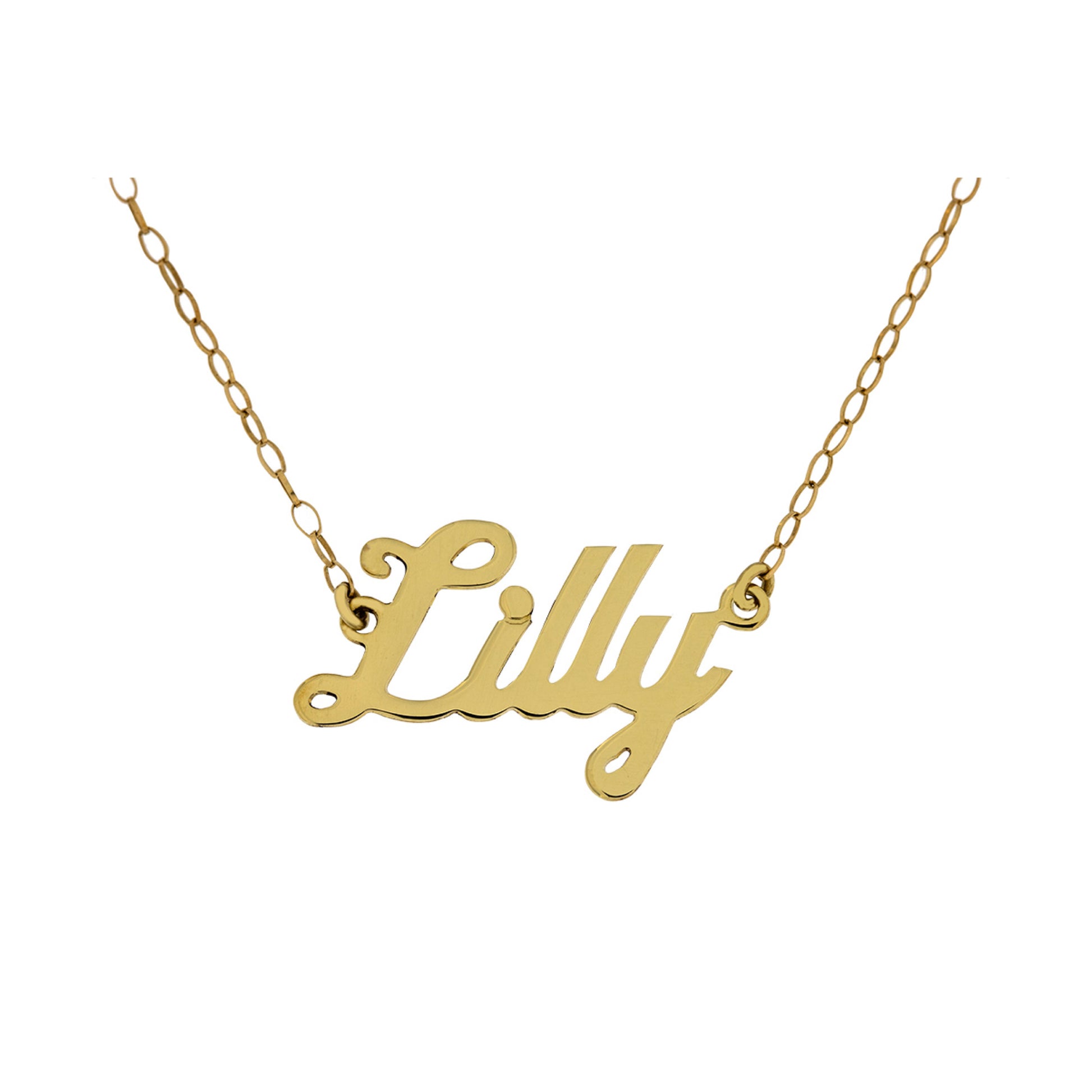 9ct Gold Name Plate Necklace - John Ross Jewellers