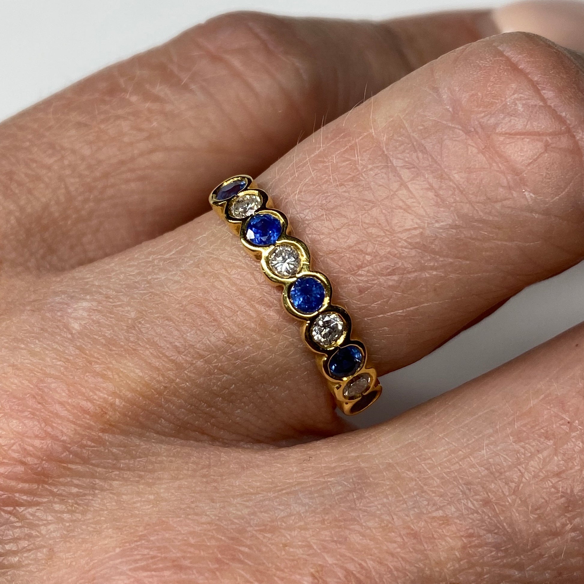 18ct Gold Sapphire & Diamond Eternity Ring - John Ross Jewellers
