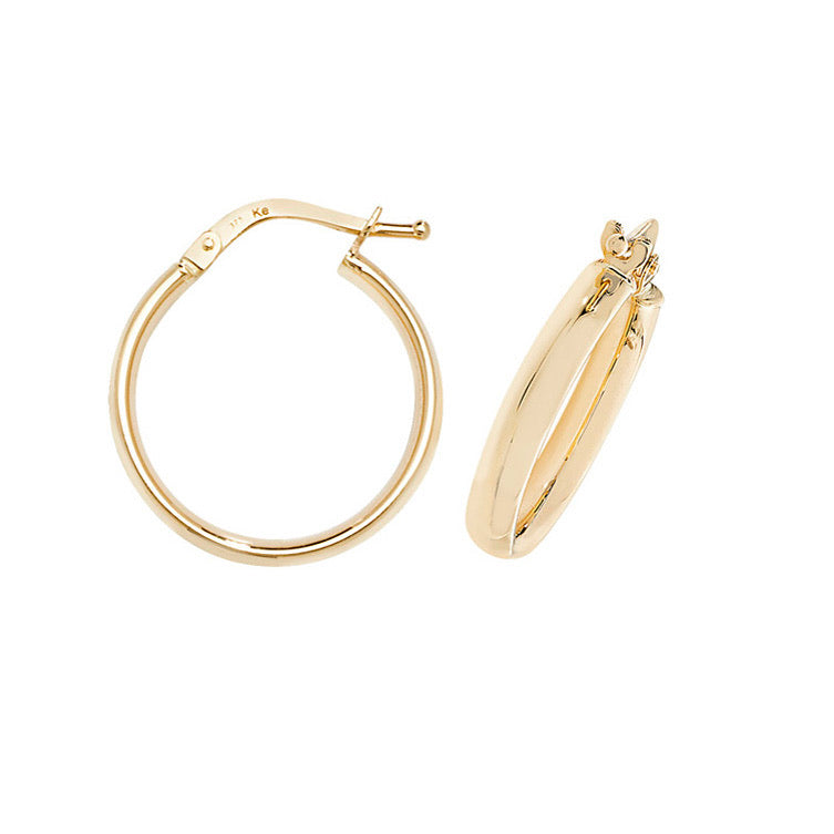 9ct Gold Classic 18.7mm Hoop Earrings - John Ross Jewellers