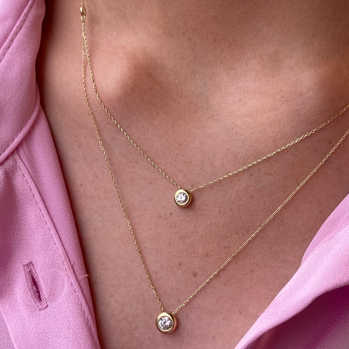 9ct Gold Double Necklace | CZ - John Ross Jewellers