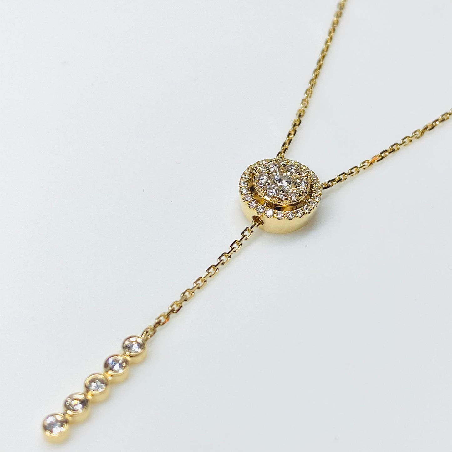 18ct Gold Diamond Lariat Necklace - John Ross Jewellers