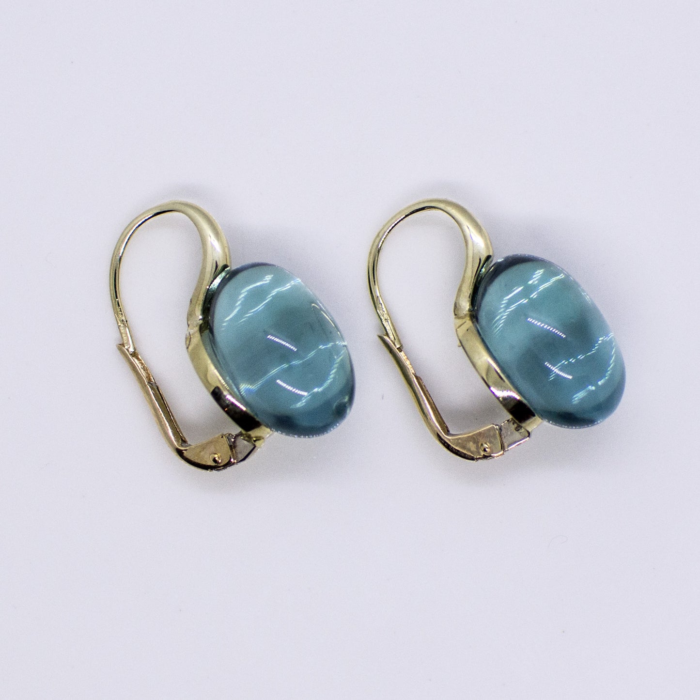 9ct Gold Sky Blue Topaz Bubble Earrings - John Ross Jewellers