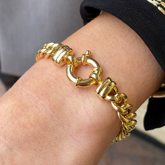 9ct Gold Chunky Curb Bracelet With Spanish Bolt - John Ross Jewellers