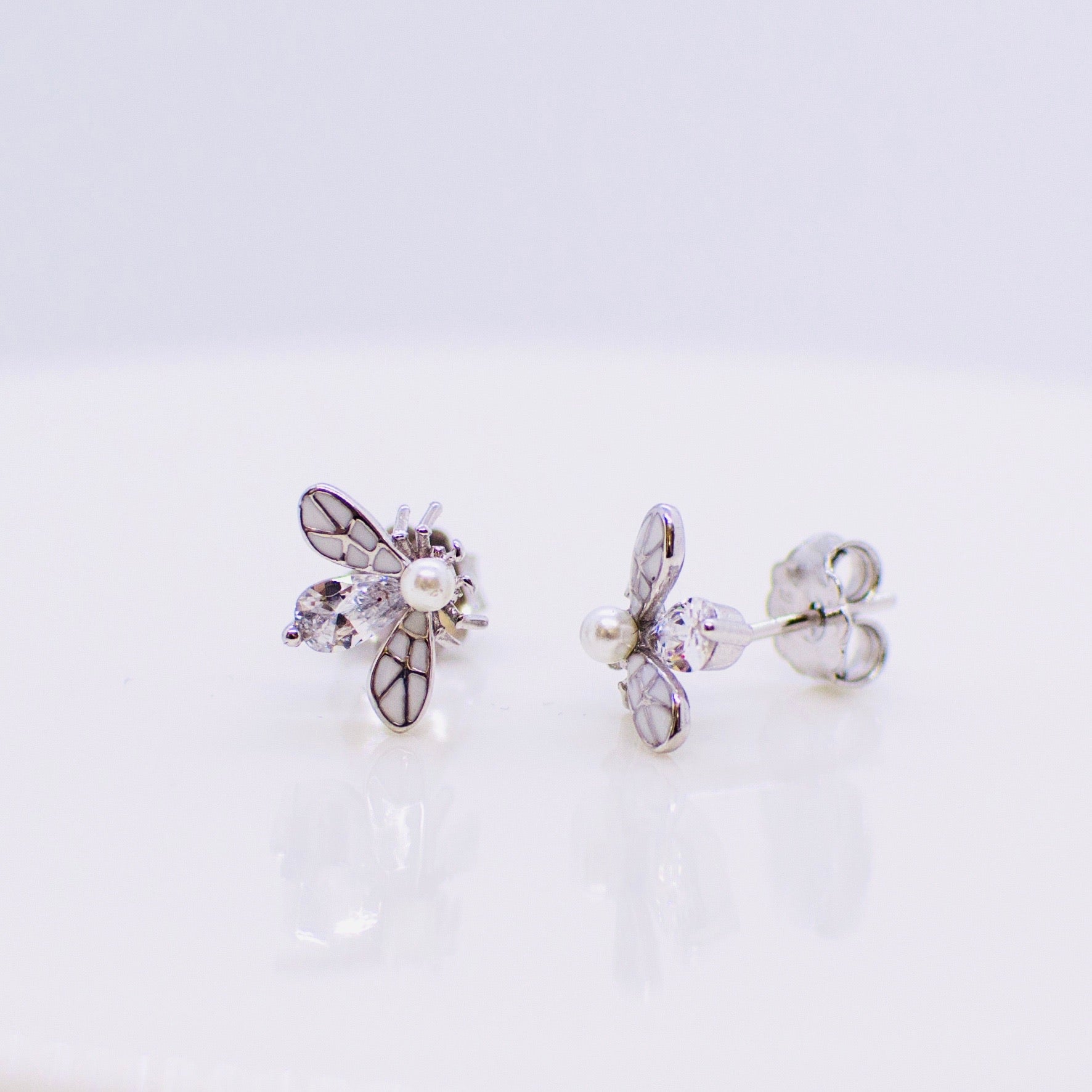 Silver Bee Stud Earrings - John Ross Jewellers
