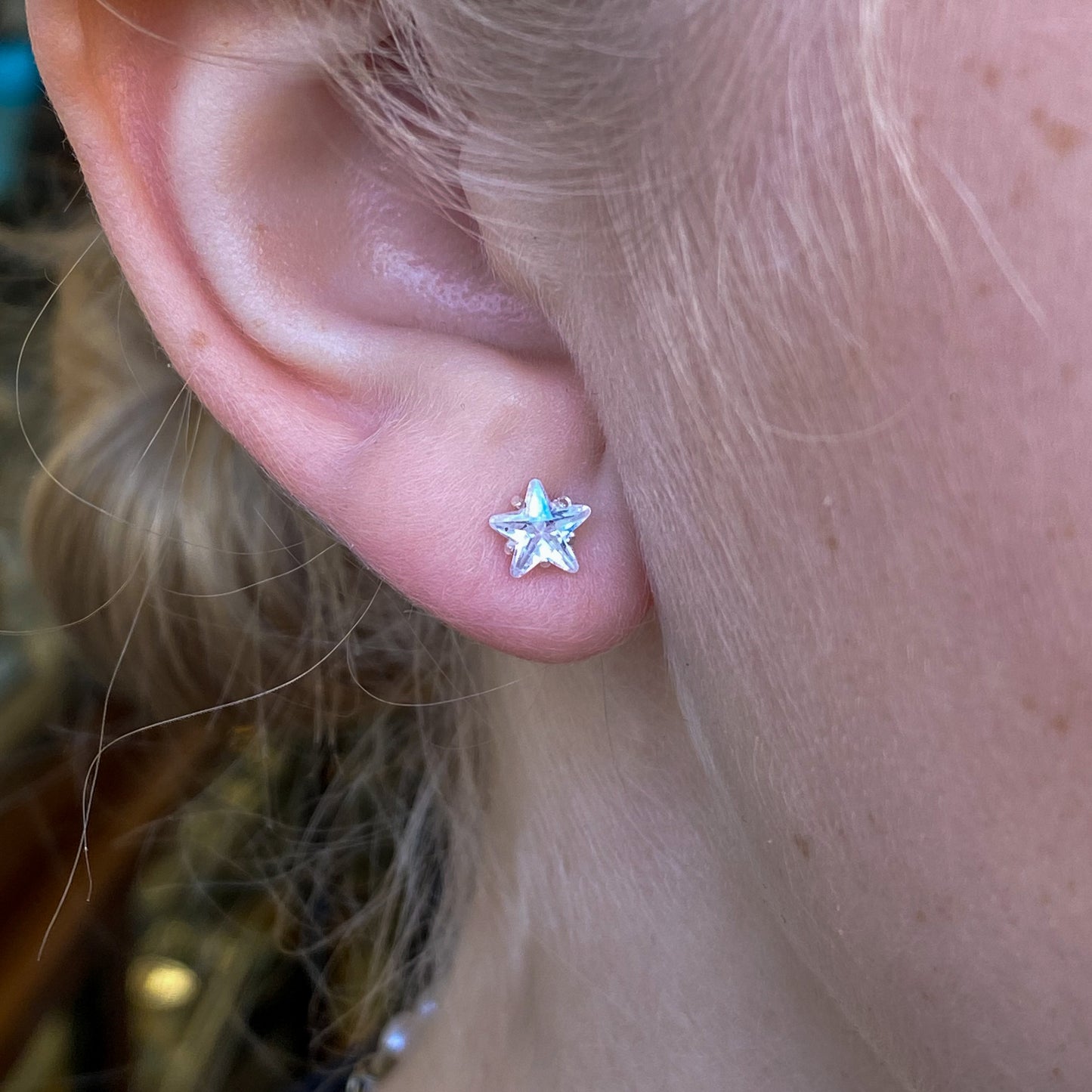 Silver 6mm Star CZ Stud Earrings - John Ross Jewellers