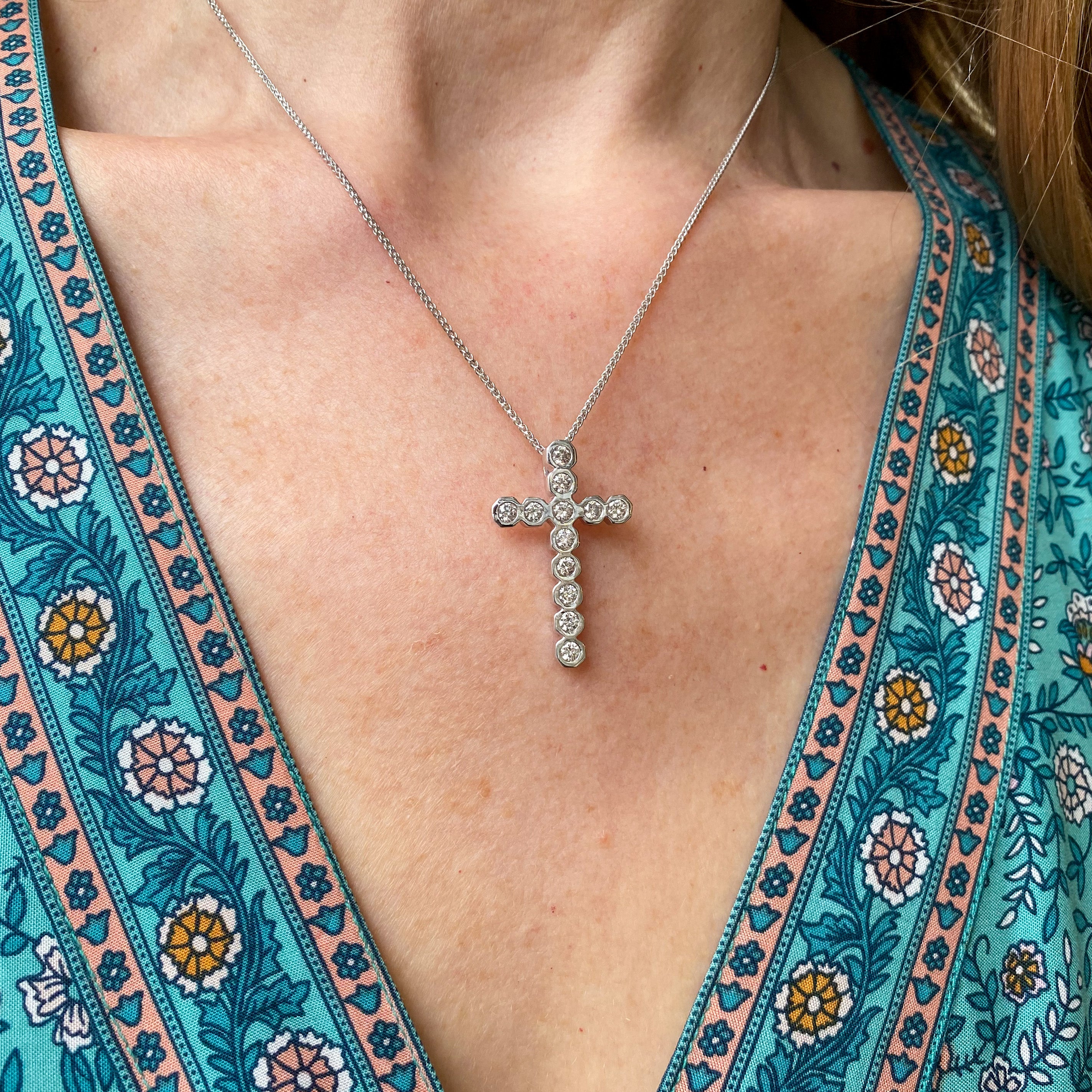 1ct diamond store cross necklace