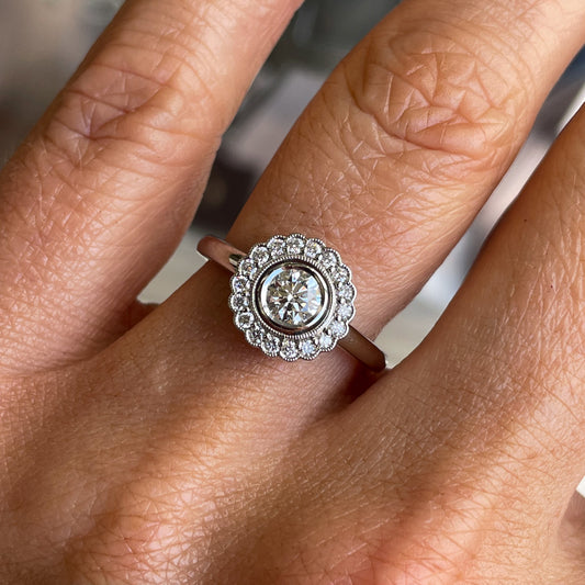 Platinum Ella Diamond Engagement Ring | 0.58ct - John Ross Jewellers