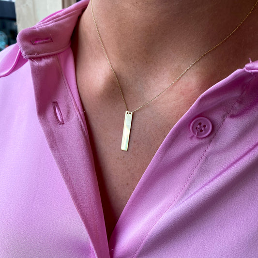 9ct Gold Vertical Bar Necklace - John Ross Jewellers