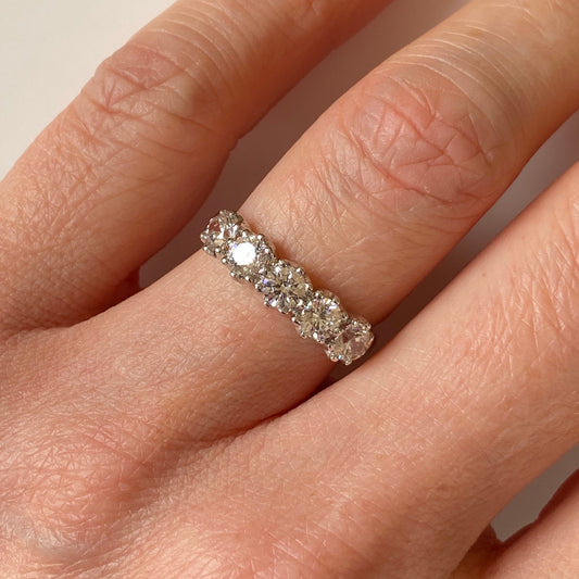 9ct White Gold CZ Five Stone Ring - John Ross Jewellers