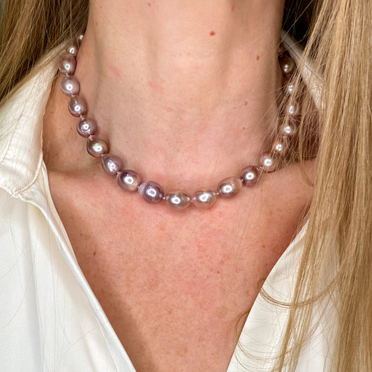 Baroque Cultured Freshwater Pearl Necklace | Ashes of Roses - John Ross Jewellers