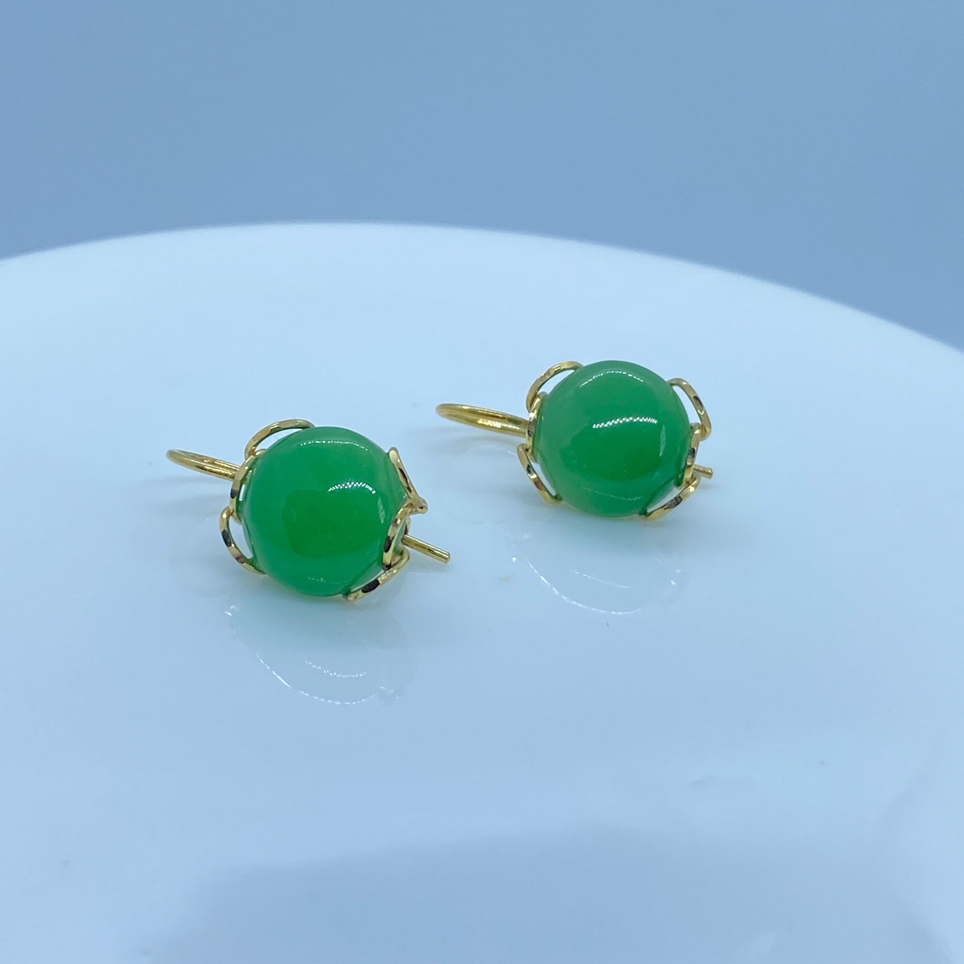 18ct Gold Jade Scintilla Drop Earrings - John Ross Jewellers