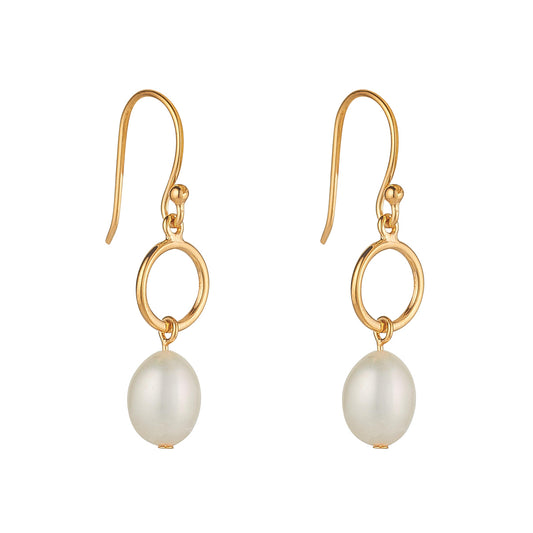 Sunshine Freshwater Pearl Hook Drop Earrings - John Ross Jewellers