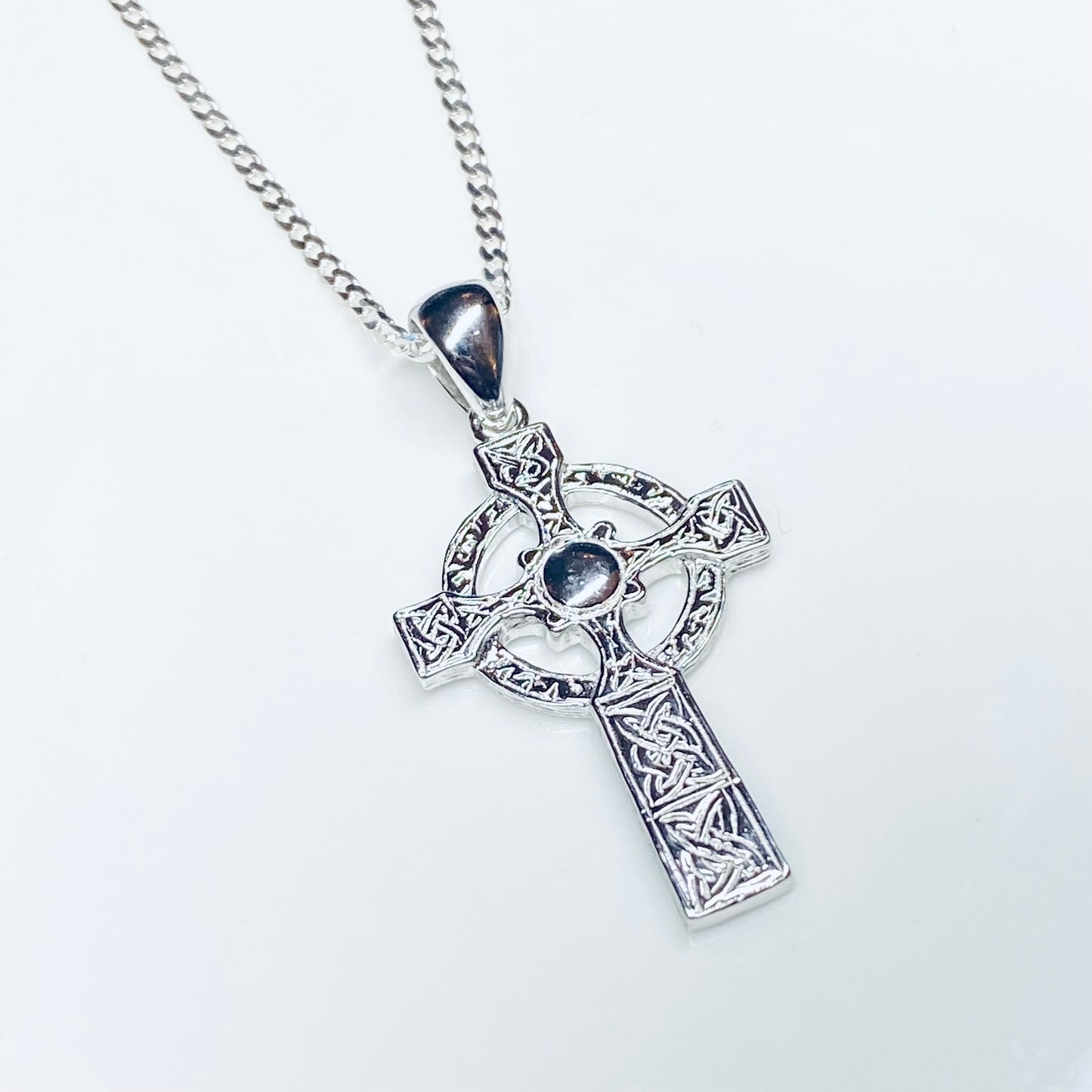 Silver Celtic Cross Necklace - Large - John Ross Jewellers