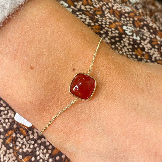 9ct Gold Carnelian Bracelet - John Ross Jewellers