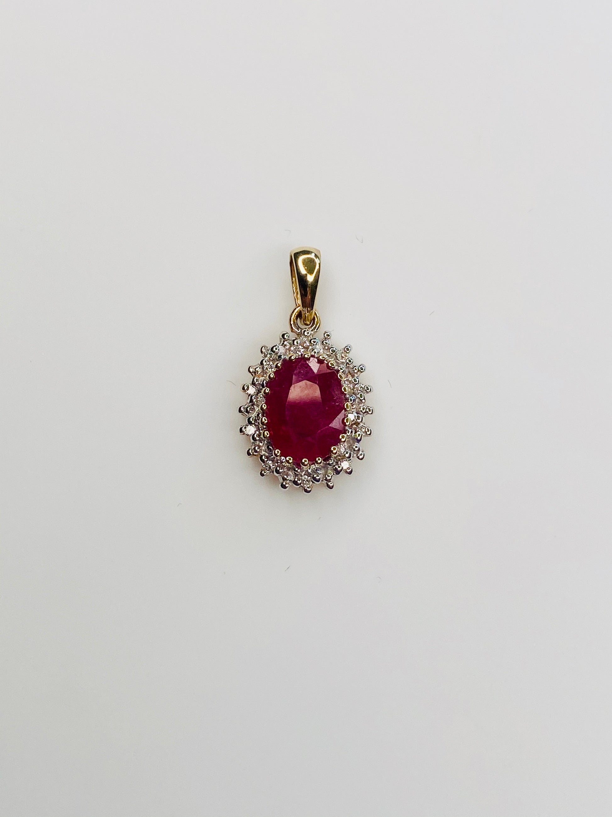 9ct Gold Ruby & Diamond Pendant - John Ross Jewellers