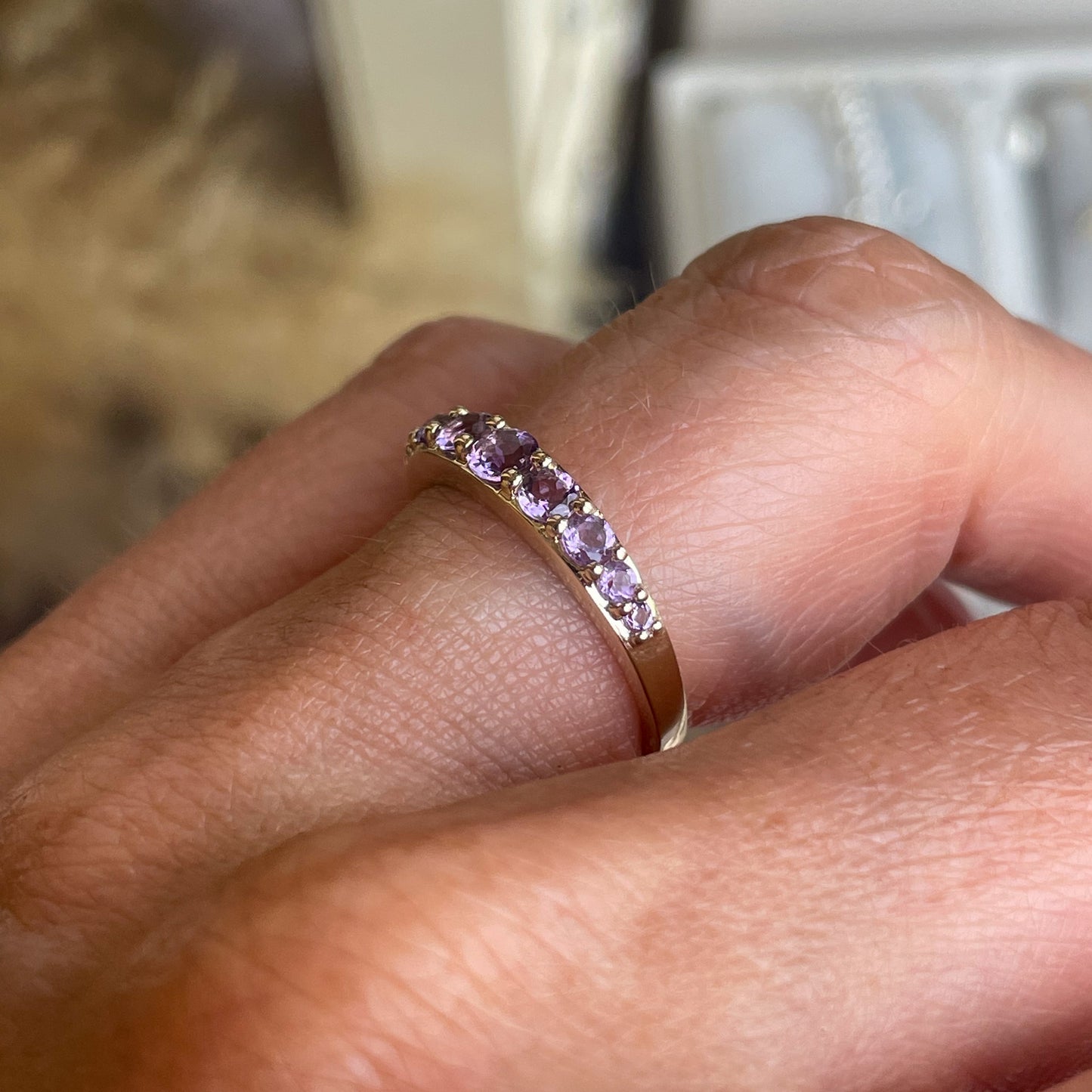 9ct Gold Graduated Ring - Amethyst - John Ross Jewellers