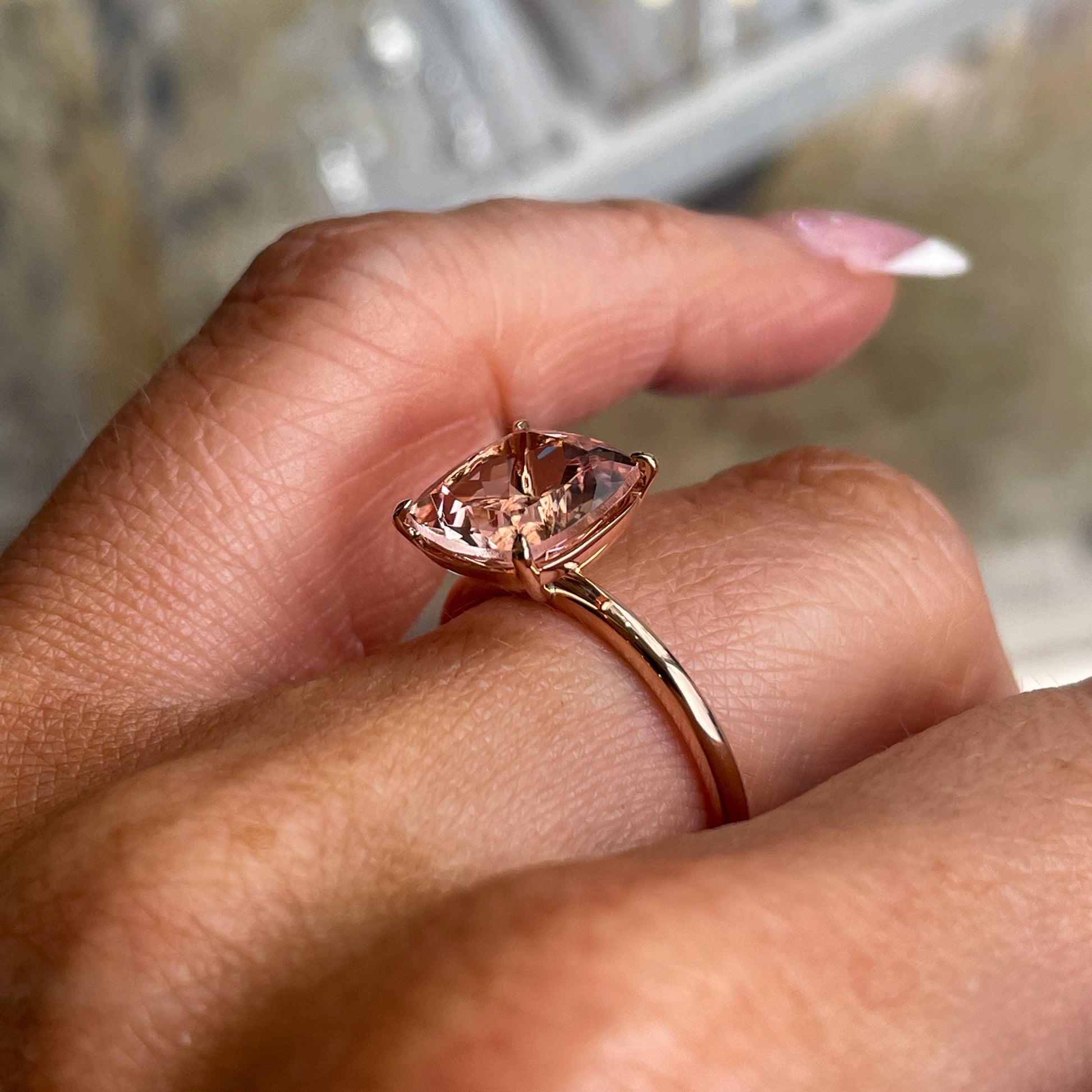 18ct Rose Gold Morganite Ring | 3.63ct - John Ross Jewellers