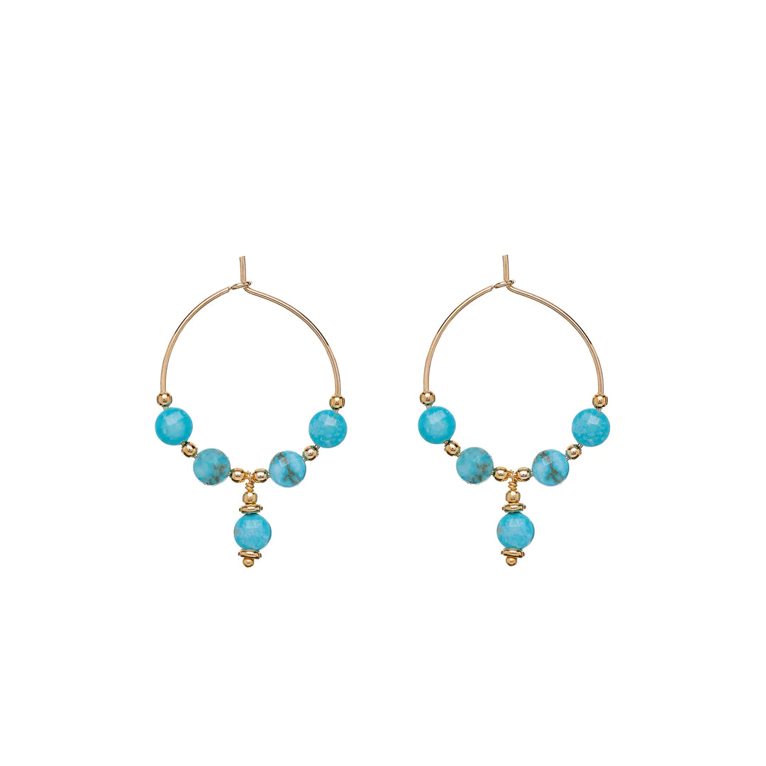 Sunshine Turquoise Nugget Hoop Earrings | 20mm - John Ross Jewellers