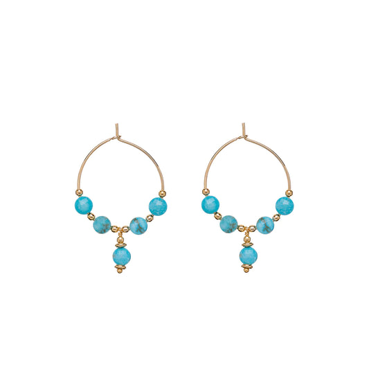 Sunshine Turquoise Nugget Hoop Earrings | 20mm - John Ross Jewellers