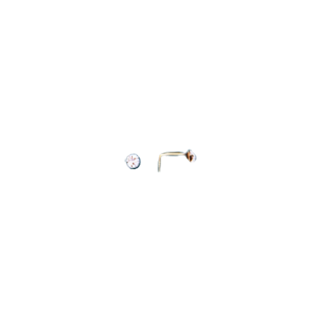 9ct Gold Nose Stud | Clear Crystal - John Ross Jewellers