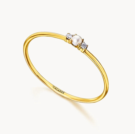 18ct Gold Pearl & Diamond Ring | 0.02ct - John Ross Jewellers