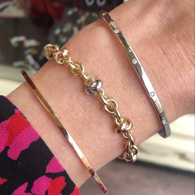 9ct Gold Bracelet with Love Knots - John Ross Jewellers