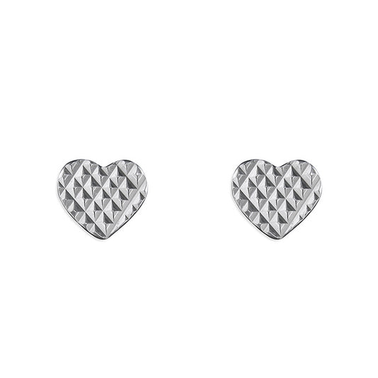 Waffle Heart Stud Earrings - John Ross Jewellers