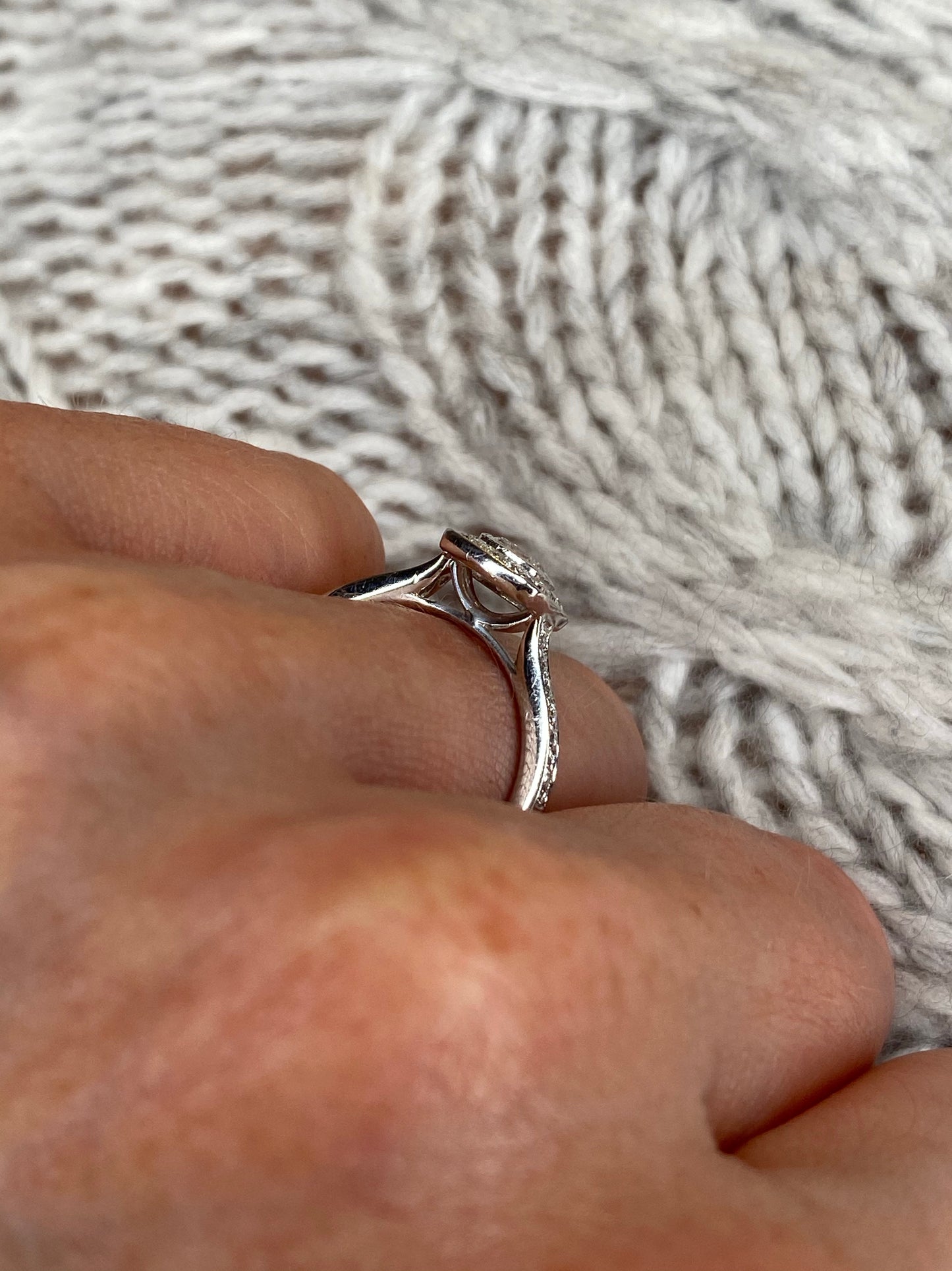 Platinum Cushion Cut Diamond Solitaire Halo Engagement Ring - John Ross Jewellers