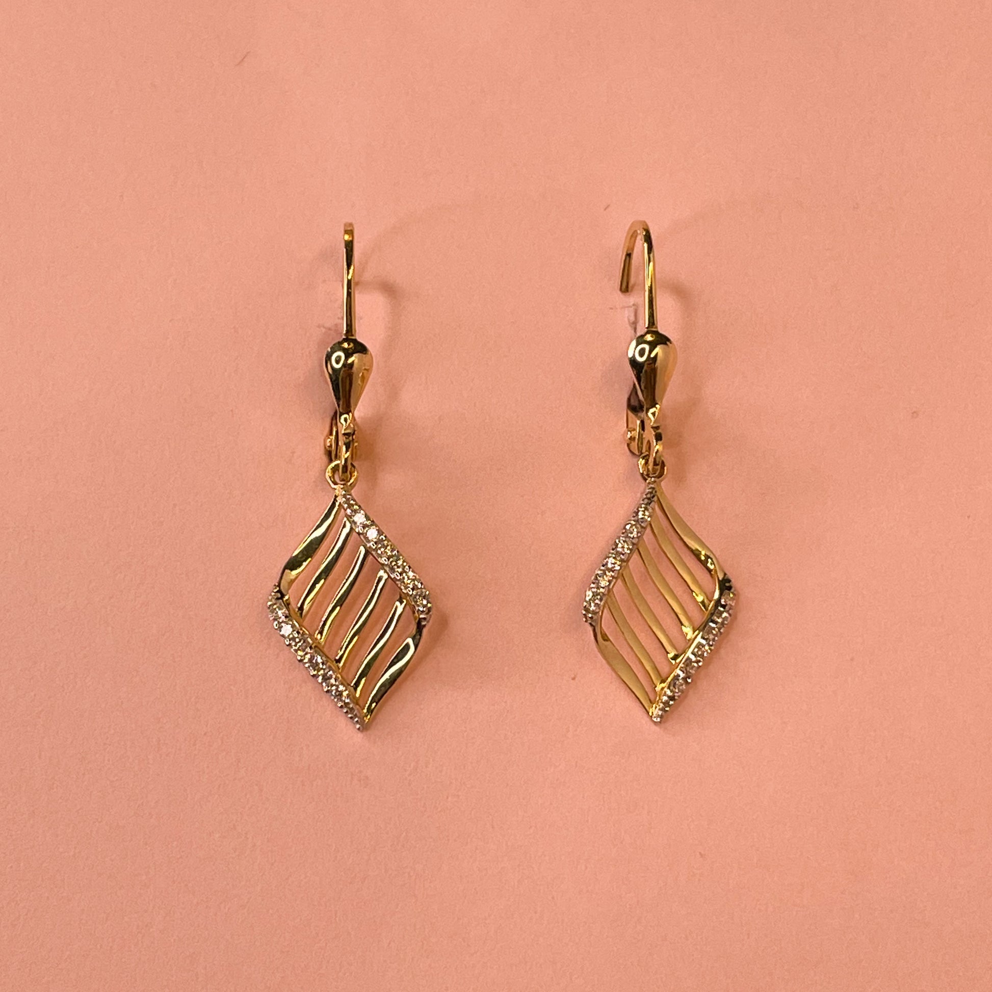 9ct Gold CZ Drop Earrings - John Ross Jewellers