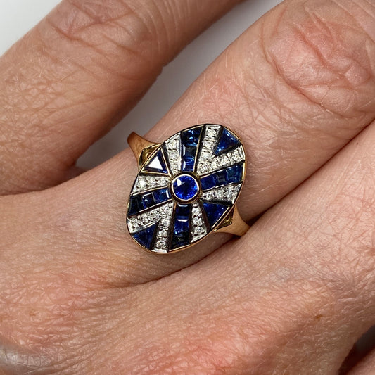 9ct Gold Sapphire & Diamond Ring - John Ross Jewellers