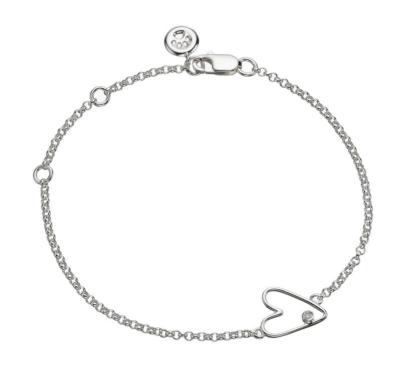 Molly Brown Bracelet With Diamond Set Heart - John Ross Jewellers